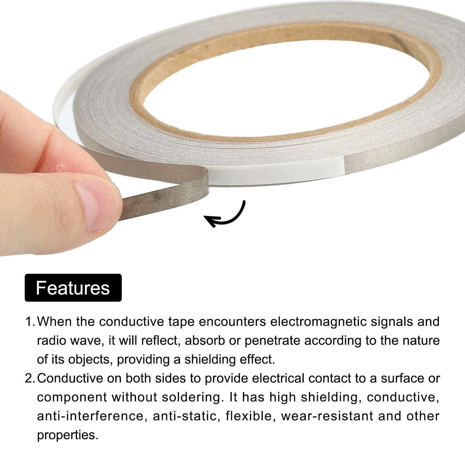 Unique Bargains 12mm Width 20 m Length DIY Adhesive Dual Sided Conductive  Copper Foil Tape 