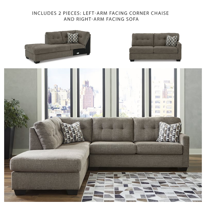 Signature Design by Ashley Mahoney 2-Piece Sectional with Chaise - 105"W x 90"D x 37"H