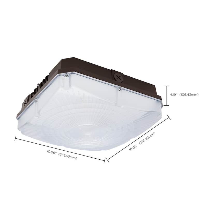 10 Inch LED Field Selectable Canopy Fixture 45/60/70W 3K/4K/5K CCT - Bronze