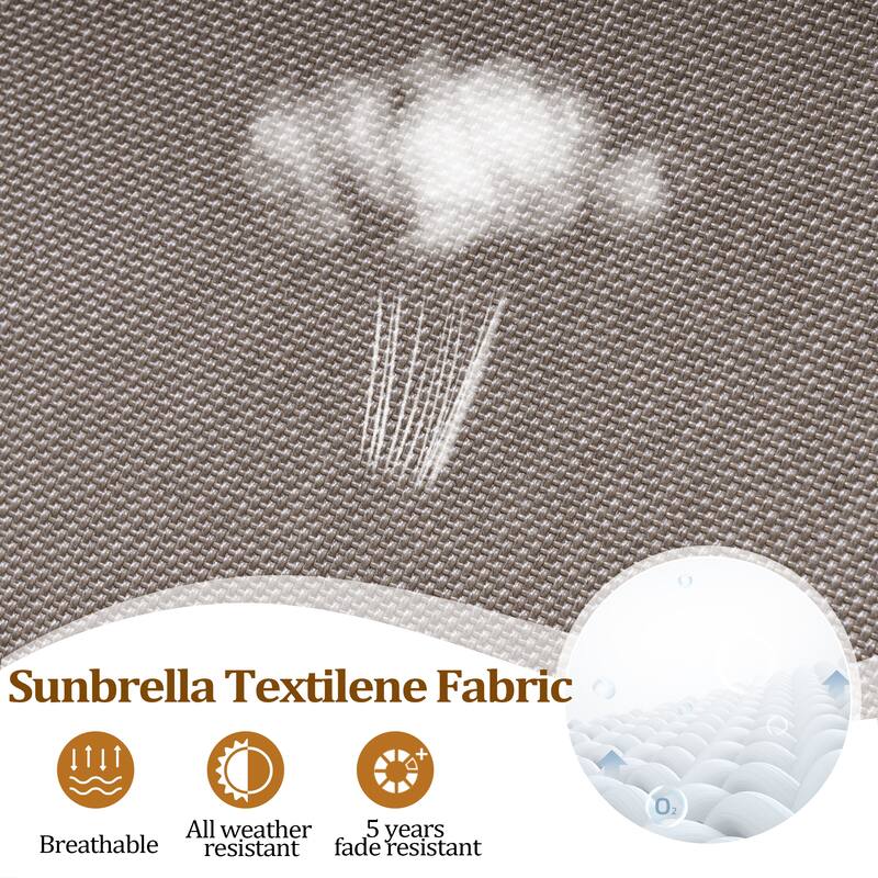 Outdoor Indoor Aluminum Patio Swivel Bar Stools Dining Chairs Sunbrella Textilene Fabric