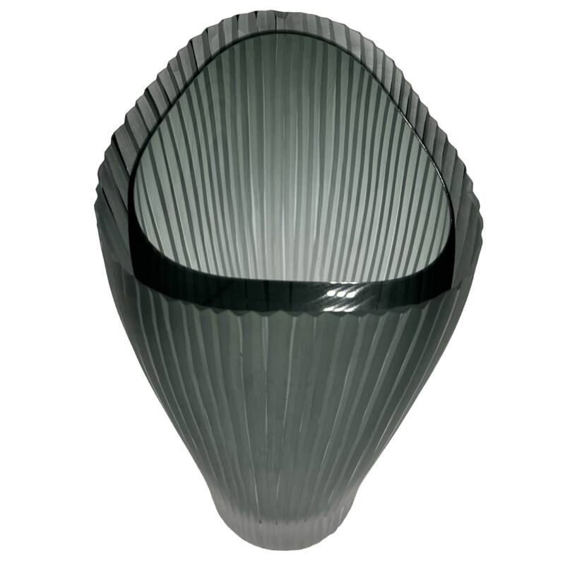 11" High Premium Contemporary Glass Vase in Grayish Blue