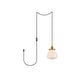 preview thumbnail 7 of 18, Lina 1-Light Plug in Pendant with Clear Bubble Shade - Black - 8" Diameter Brass and Frosted Shade
