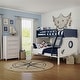 preview thumbnail 17 of 21, Furniture of America Luza 2-Piece Solid Wood Twin over Full Captain's Boat Bunk Bed and Chest Kids Bedroom Set White/Blue