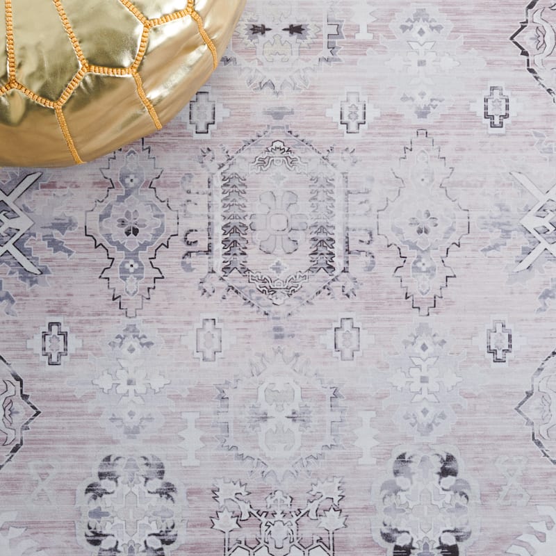 SAFAVIEH Tucson Machine Washable Slip Resistant Dorcas Oriental Medallion
