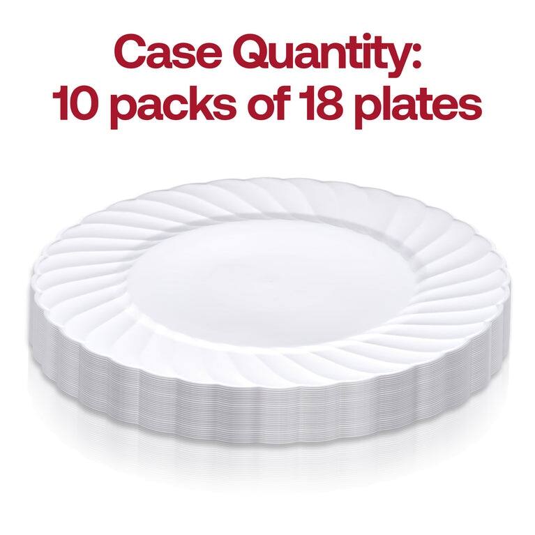 Solid Round Flaired Disposable Plastic Plate Packs - Party Supplies