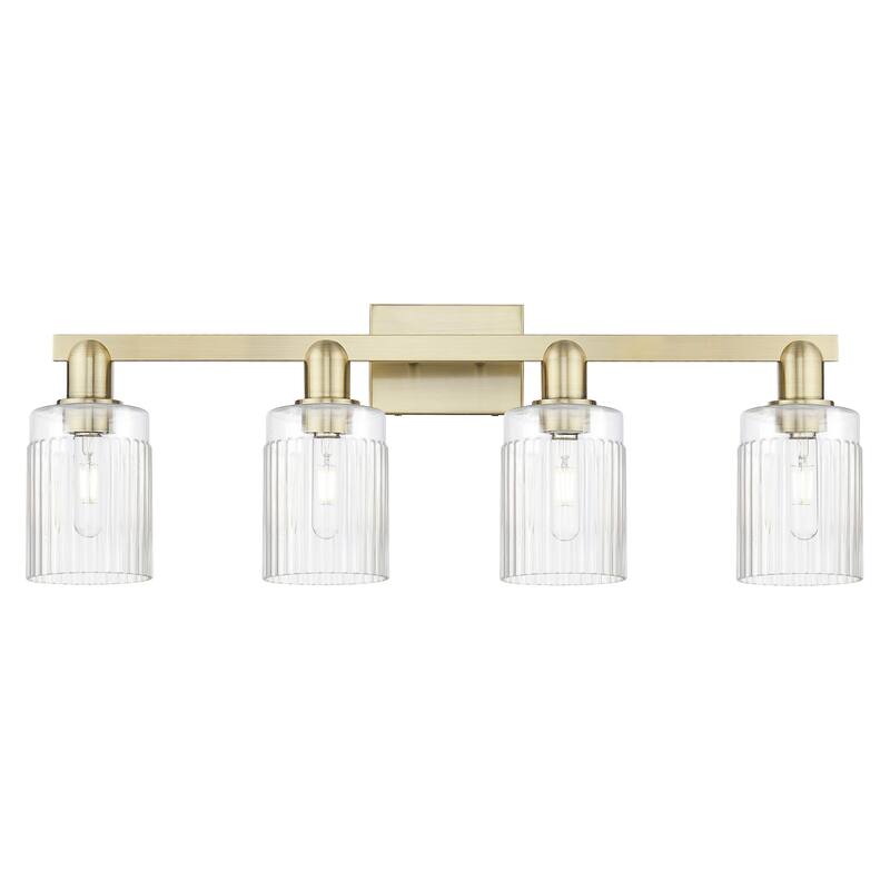 Innovations Lighting 716-4W-11-32 Hadley Vanity Hadley 4 Light 32" - Antique Brass / Clear