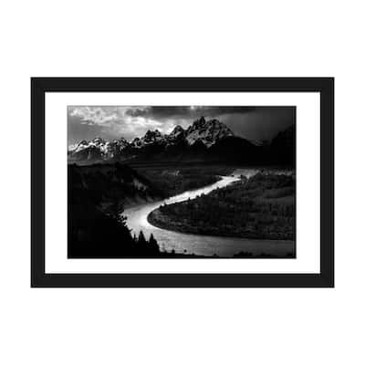 iCanvas "The Tetons - Sn-ke River" by Ansel Adams