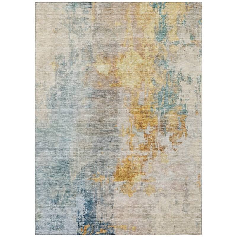 HomeRoots Abstract Transitional Rectangle Outdoor Rug