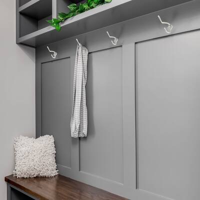Design House 181958 3-inch Double Hat and Coat Hook Satin Nickel 5-Pack