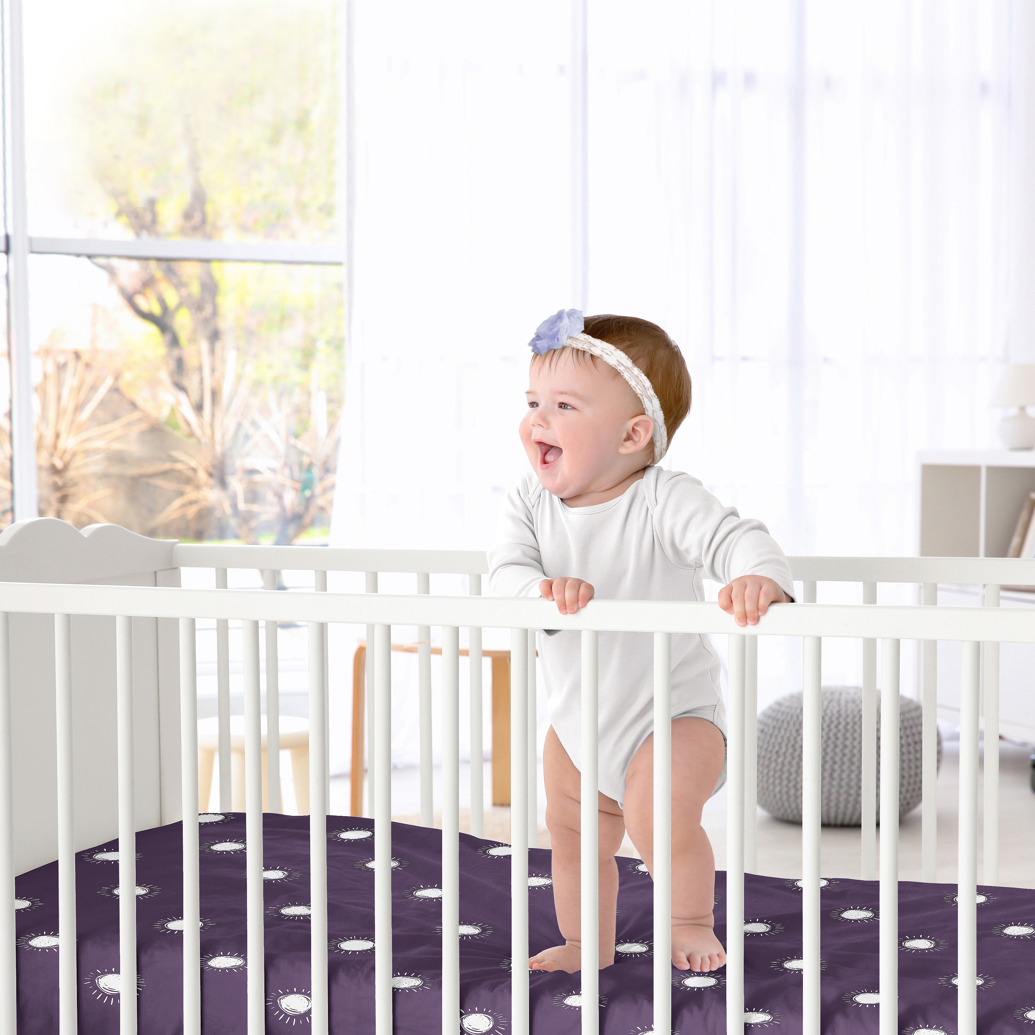 Dark purple crib sheet new arrivals