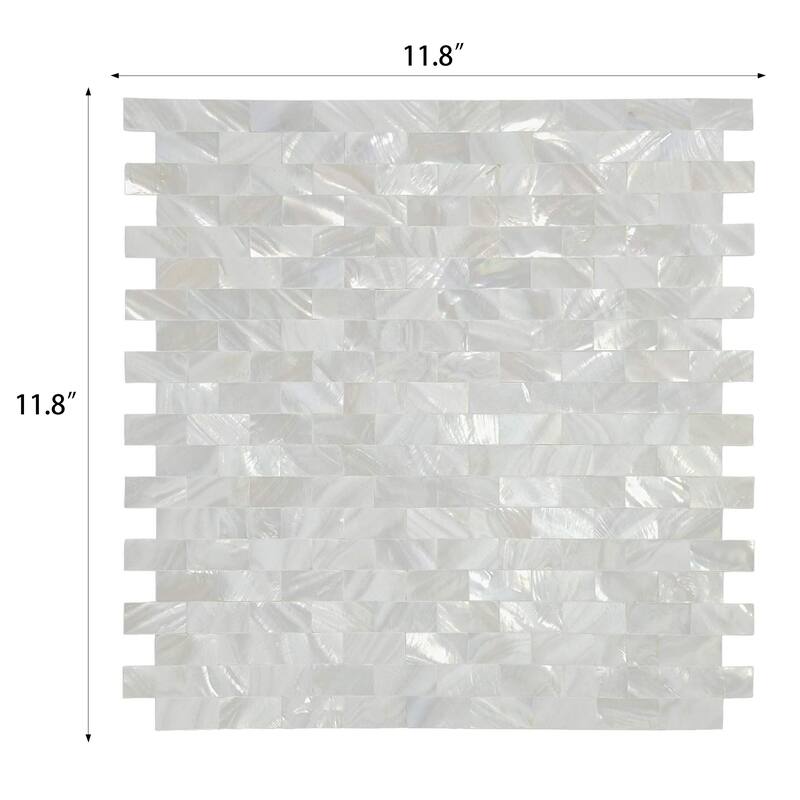 Art3d Mother of Pearl Shell Mosaic Tile for Kitchen Backsplash Seamless12"x12" (10 Tiles)