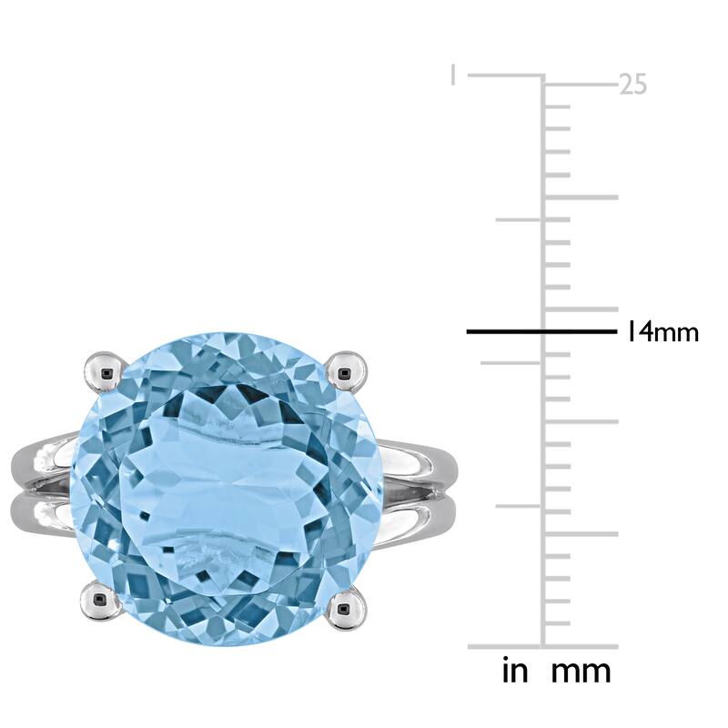 Miadora 12 1/4ct TGW Sky Blue Topaz Solitaire Cocktail Ring in Sterling Silver