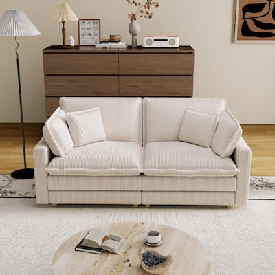 Modular Sectional Sofa,Deep Seat Couch for Living Room , 4 Pillow, Modern L-Shaped Sofa for Living Room Bedroom Apartmen