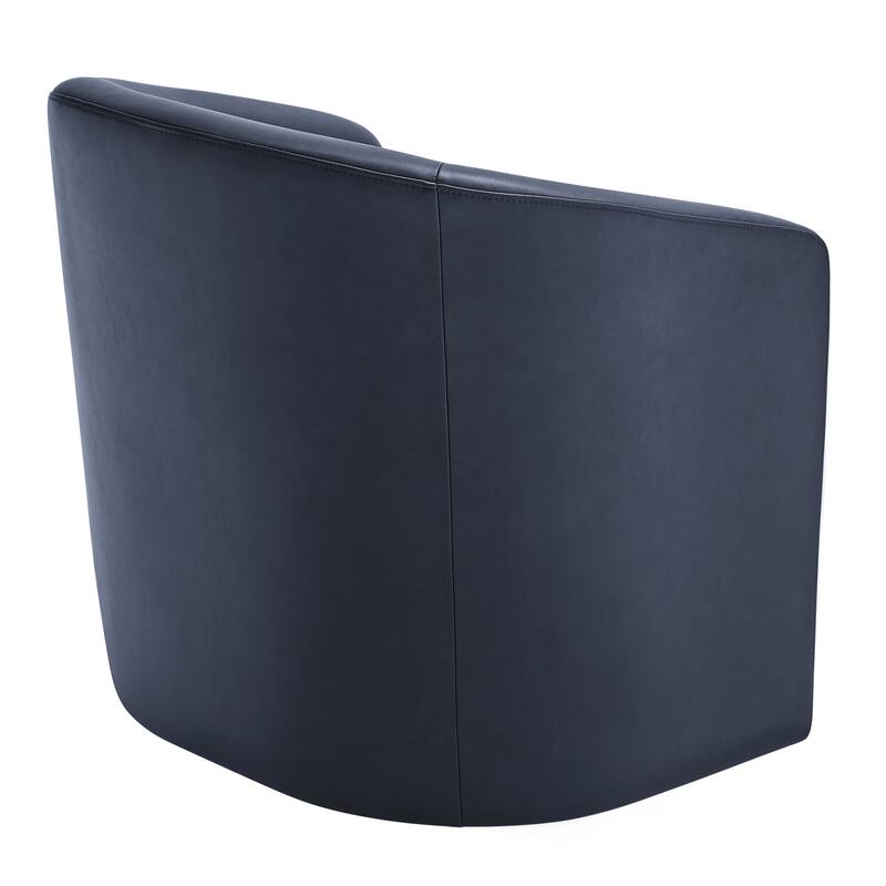 Leather Swivel Barrel Chair 30 Inch Compact 360 Degree