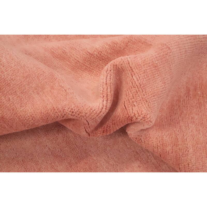 Solid Modern Coral Gabbeh Vegetable Dye Area Rug 9x12 - 12' 1'' X 9' 0''