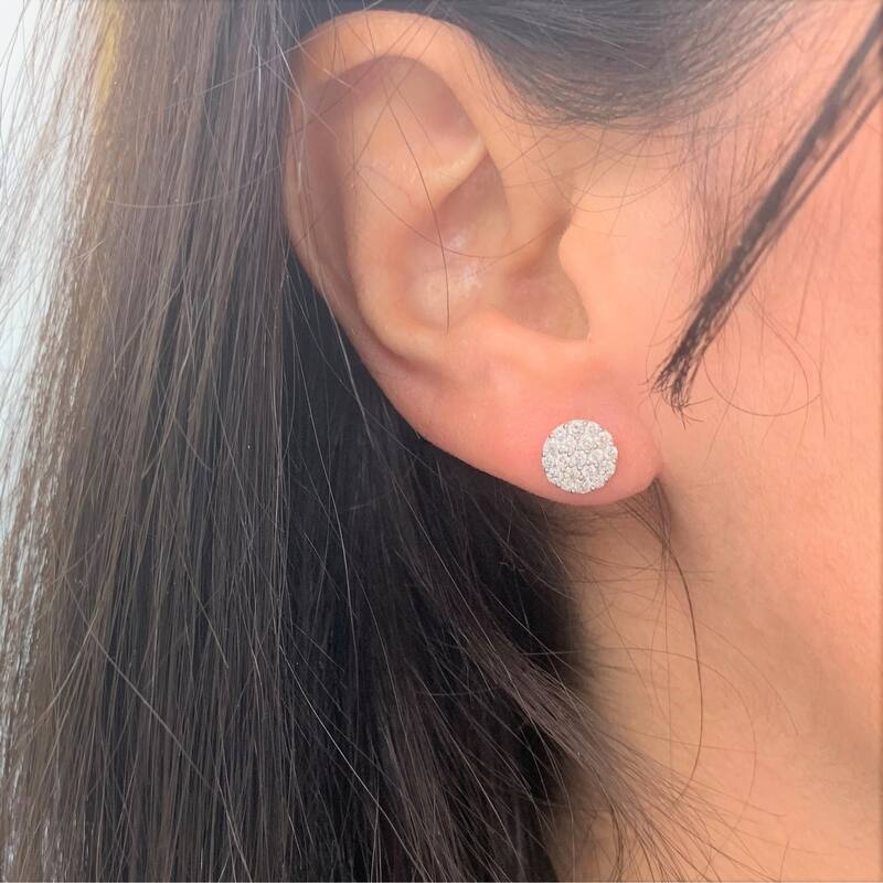 Joelle Collection Diamond Stud Earrings 14K White Gold 3/4 CT TDW