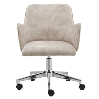 Sunny Pro Office Chair in Beige Velvet with Chrome Base - Bed Bath ...