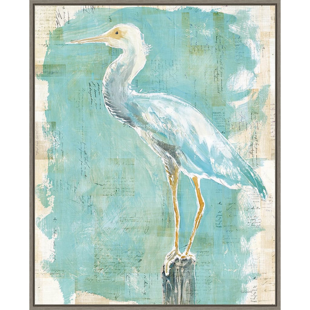 Coastal Egret II v2 by Sue Schlabach Framed Canvas Wall Art Print