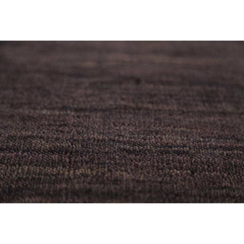 Dark Brown Gabbeh Oriental Area Rug Hand-Knotted Wool Carpet - 7'11" x 9'10"