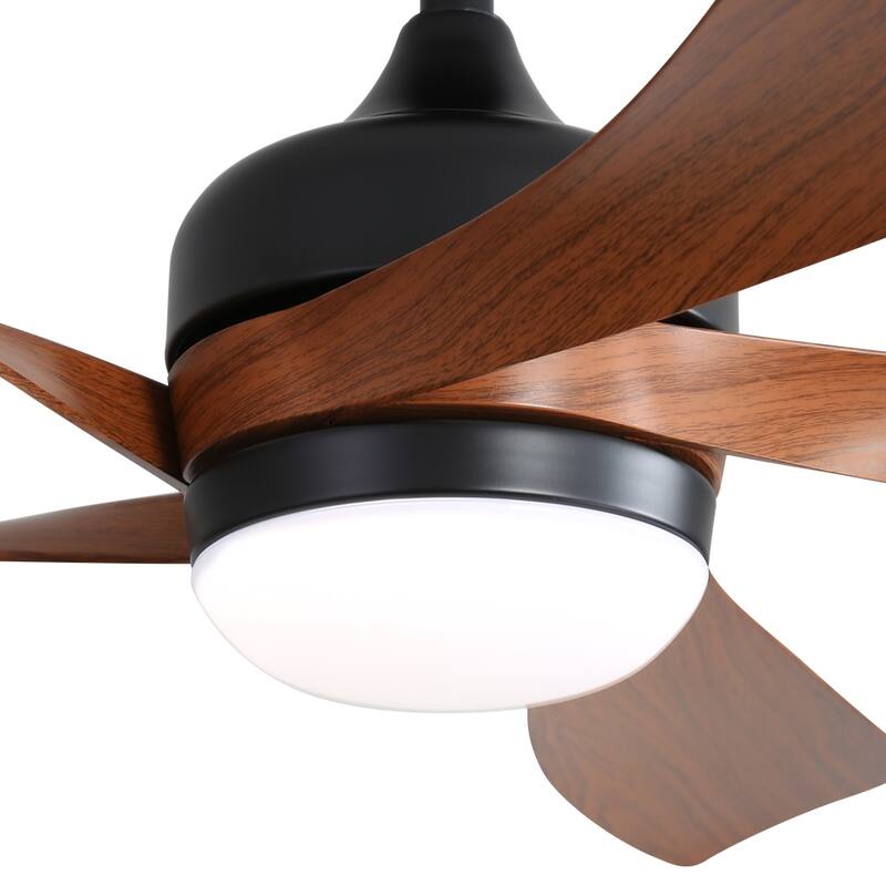 52" Morden Plastic Blades Ceiling Fan with Remote Control and Reversible Motor, LED Light - 52 inch downrod ceiling fan