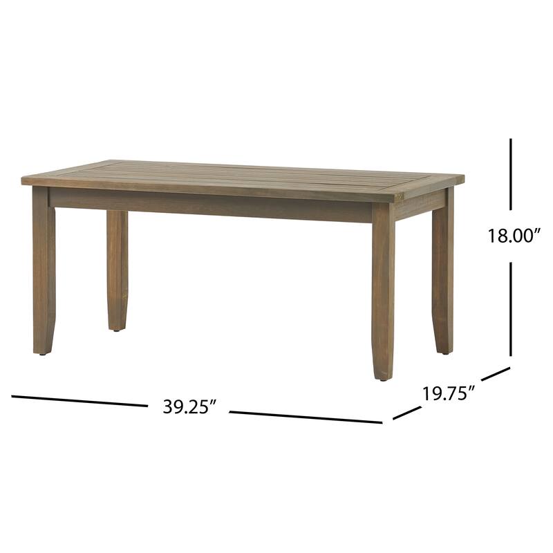Peyton Outdoor Cushioned Acacia Wood Loveseat and Table Set by Christopher Knight Home
