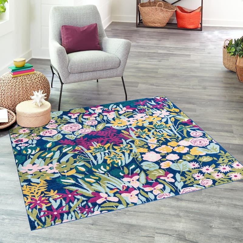 Contemporary Demdence Collection Area Rug - 7'10" Square - Multi