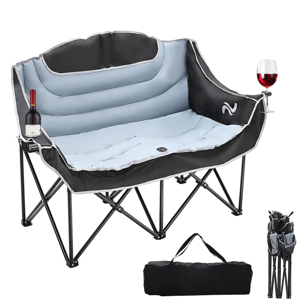DoCred Double Seats Oversized Camping Chair with Cup Holder