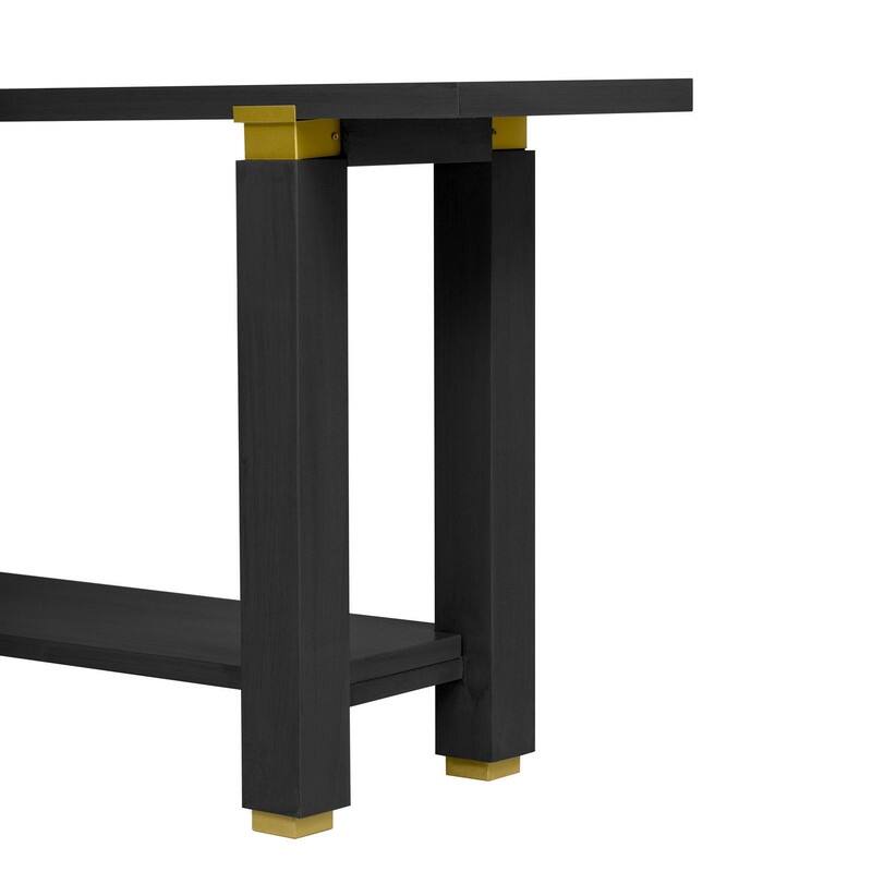 Modern 63" Console Table with Solid Wood Legs and Built-in Shelf for Stylish Entryway Organization