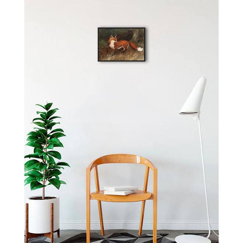Forest Fox Framed Poster - 12 x 18 Inch - Black
