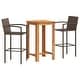 preview thumbnail 13 of 46, vidaXL 5 Piece Patio Bar Set Gray Solid Wood Acacia and Poly Rattan - 23.6" x 23.6" x 41.3"