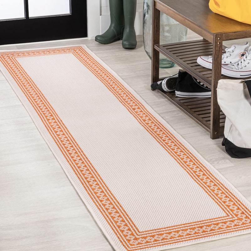 JONATHAN Y Havana Classic Diamond Border Indoor/Outdoor Area Rug