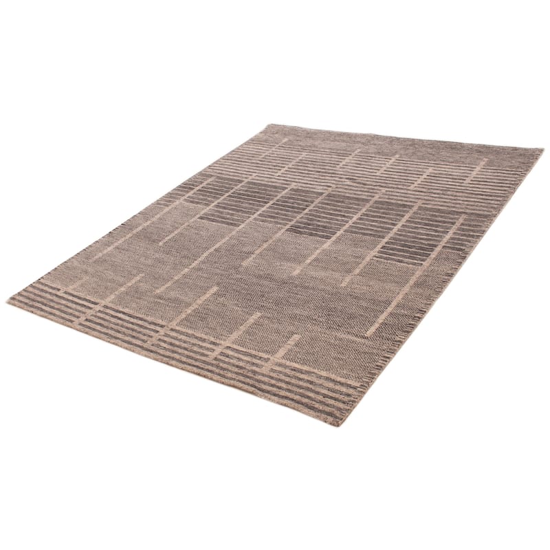 ECARPETGALLERY Hand-knotted Tangier Grey Wool Rug - 7'11 x 9'9