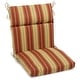 preview thumbnail 5 of 12, 20-inch by 42-inch Three-section Outdoor Seat/Back Chair Cushion Kingsley Stripe Ruby