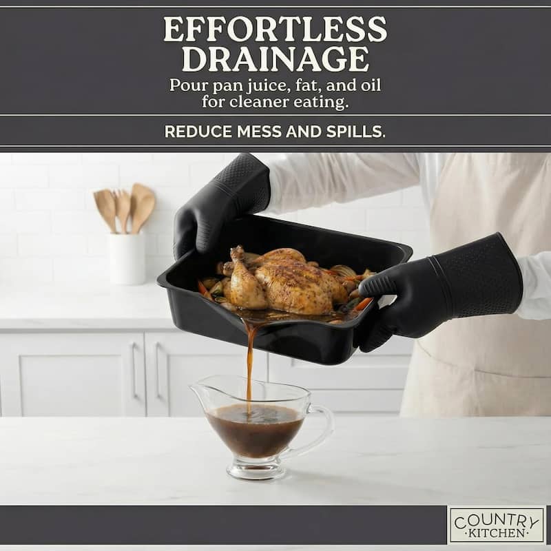 Country Kitchen 8-Piece Bakeware Set, Nonstick Baking Pans & Nesting Baking Sheets, Durable Steel, Grey