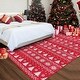 preview thumbnail 24 of 22, Garvee Christmas Area Rug Snowflake and Xmas Tree Pattern Rug 5' x 7' - Red