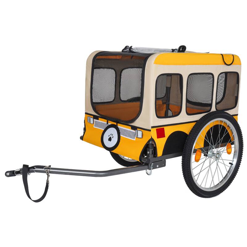 Large Folding Bike Trailer for Dogs, Heavy-Duty Steel Frame, Spacious Design, All-Terrain Cycling, Jogging & Camping Adventure