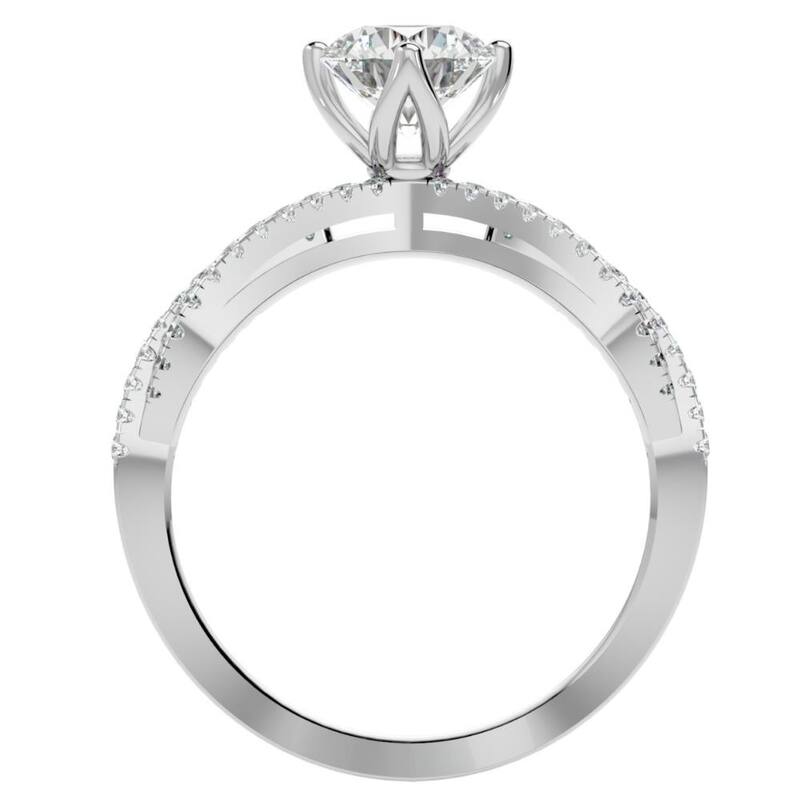 1 1/3Ct Moissanite & Diamond Multi Row Engagement Ring White Yellow Rose Gold