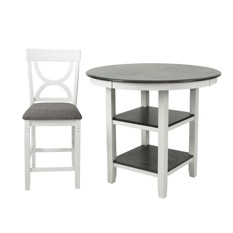 5 Piece Counter Height Dining Set with 2 Open Shelves