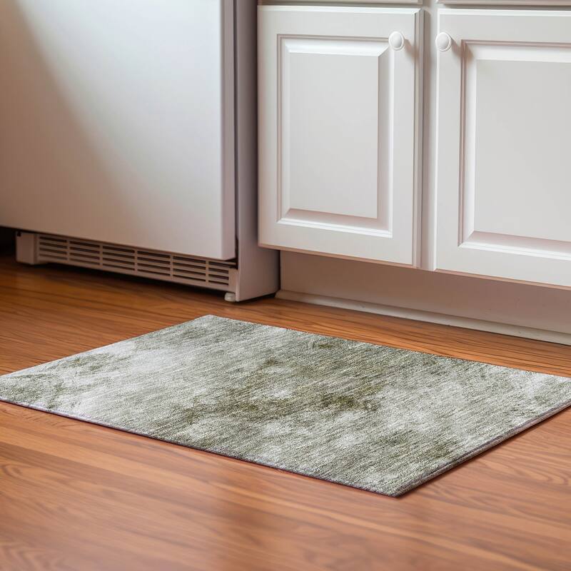 Premium Washable Super Soft Contemporary Abstract Mayfield Rug - Taupe - 1' 8" x 2' 6" - Rectangle