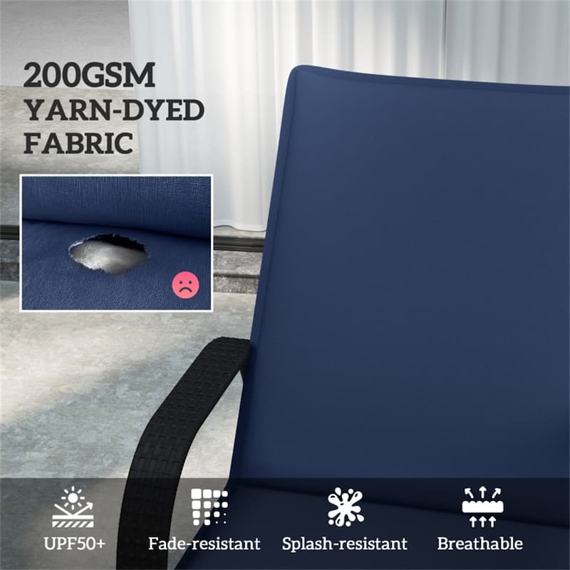 Polyester Foam Outdoor Lounge Chair Cushions Set of 2 - 76" L x 22.8" W x 2.4" D