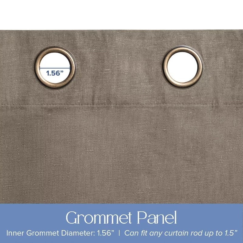 Linen Slub Blackout Grommet Curtain Pair(2 Panels)