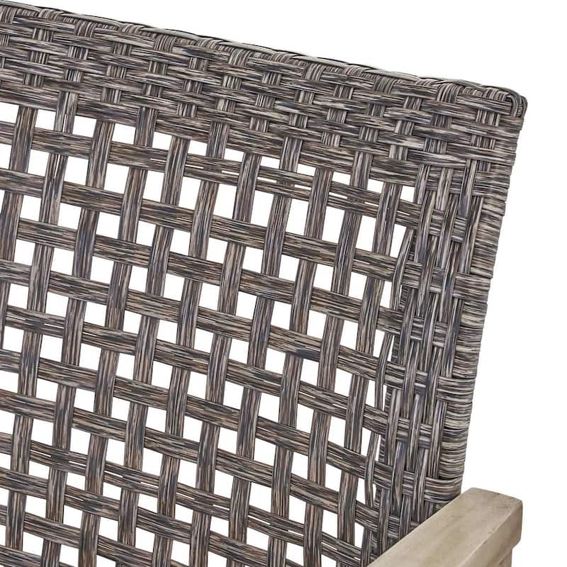 Outdoor Loveseat Natural Wood and Wicker by Christopher Knight Home