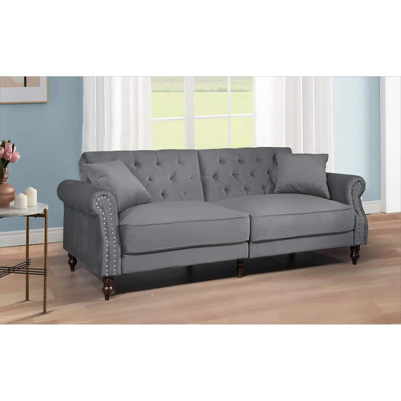 87.8'' Convertible Velvet Sofa Bed Sleeper Futon