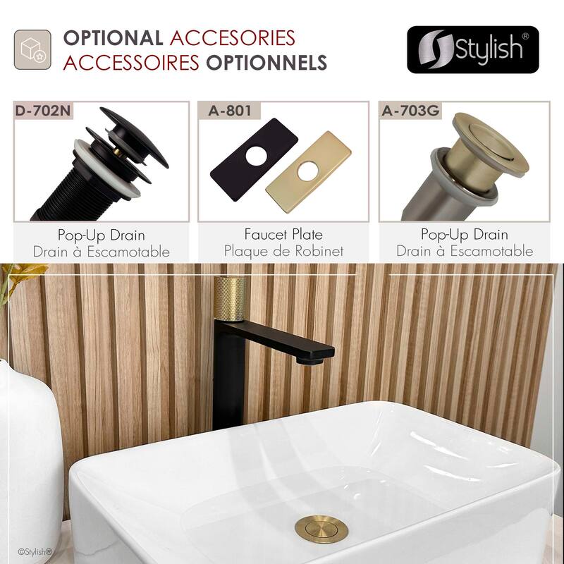 Stylish Nessa Single Handle Ht 12 1/2" Vessel Bathroom Faucet B-122