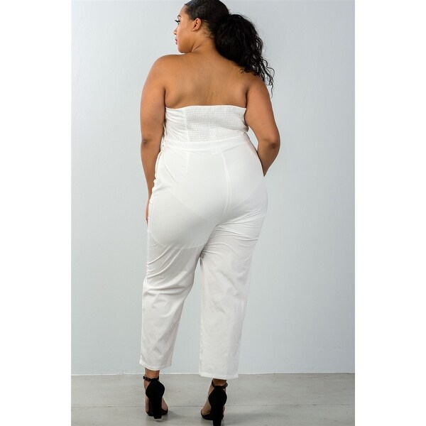 plus size white palazzo jumpsuit