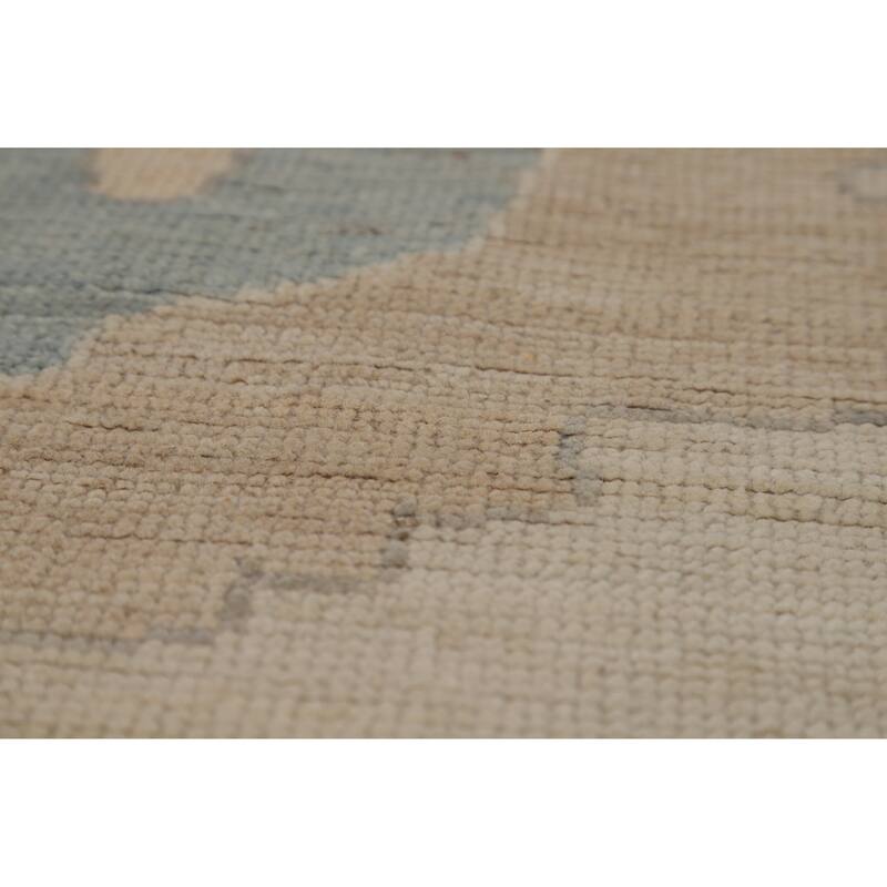 Hand Knotted Oriental 100% Wool Carpet Transitional All-Over Beige & Ivories Oushak Area Rug - 14' 8'' X 11' 10''