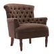 preview thumbnail 14 of 28, Corvus Sidmouth Tufted Fabric Oversized Club Chair Brown