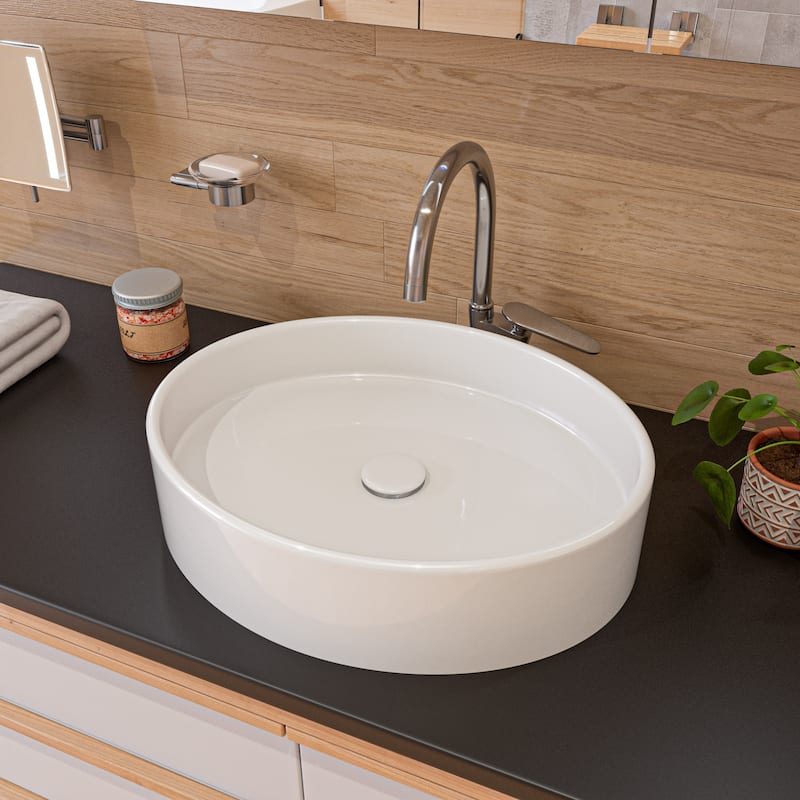 ALFI brand White 22" Oval Above Mount Ceramic Sink