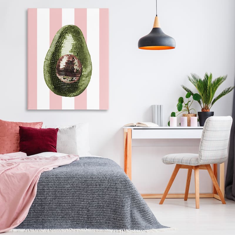 Stupell Disco Avocado on Pink Canvas Wall Art Design By Lil' Rue