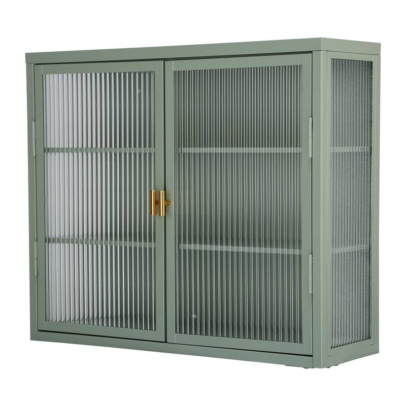 Double Glass Door Wall With Detachable Shelves Bed Bath